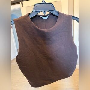 Zara Brown Sleeveless crop Top